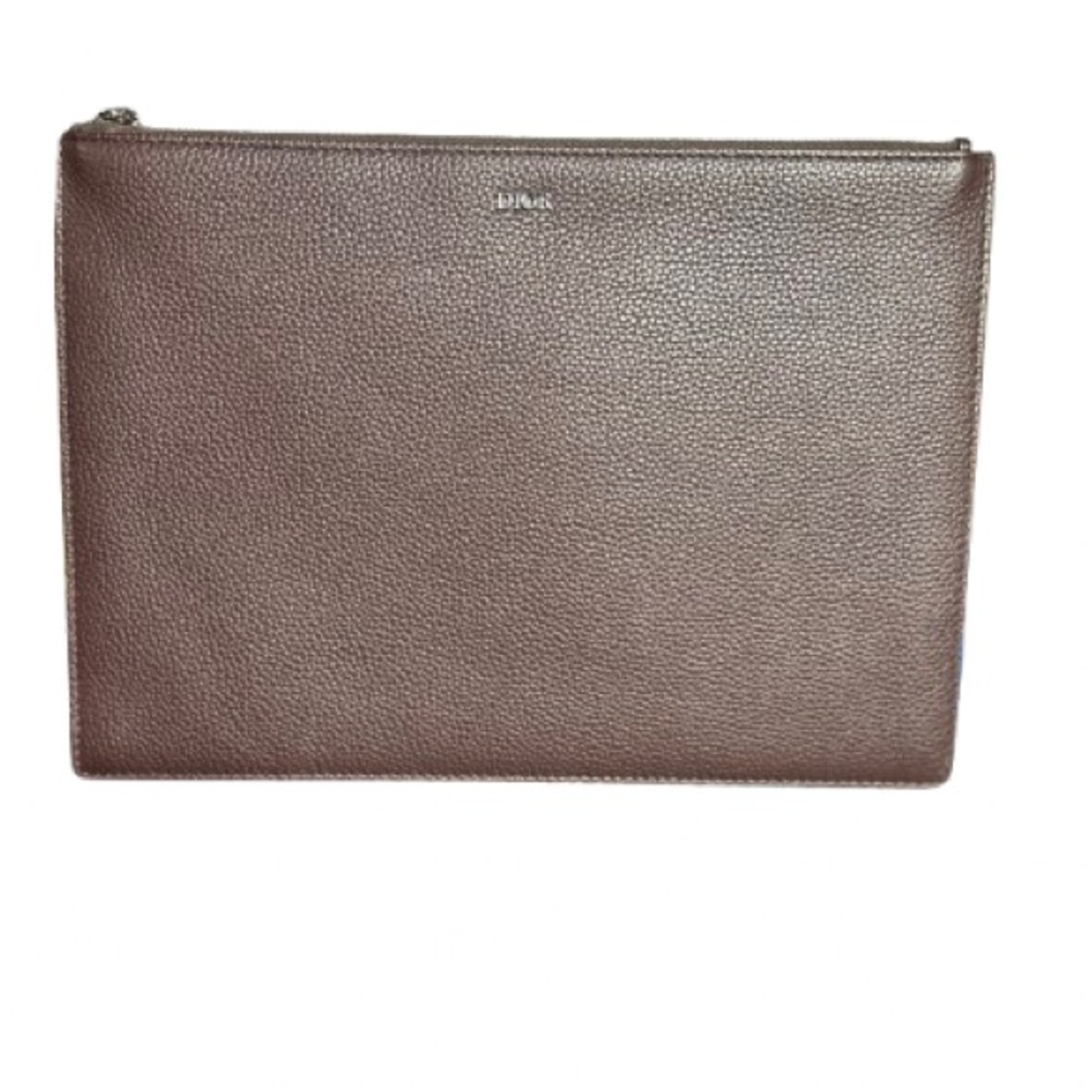 Dior Brown Leather Portfolio Bag